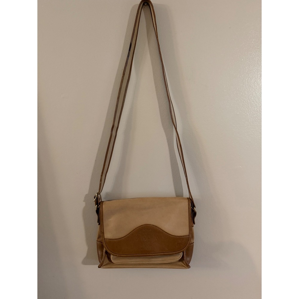 Ghurka No 53 The Catcher Crossbody Bag Khaki Canvas Leather Trim Vintage K 25